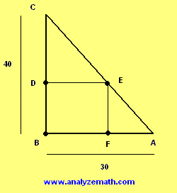 A square inscribed in right triangle