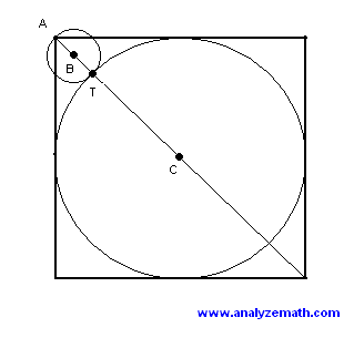 two tangent circles and a square