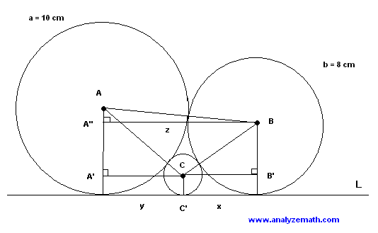 three tangent circles solution