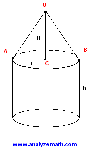 cone on top of a cylinder problem 2.