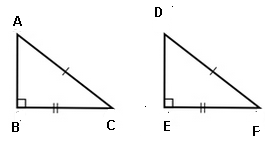two congruent right triangles