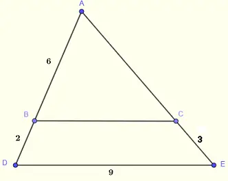 intercept theorem  triangle problem 1