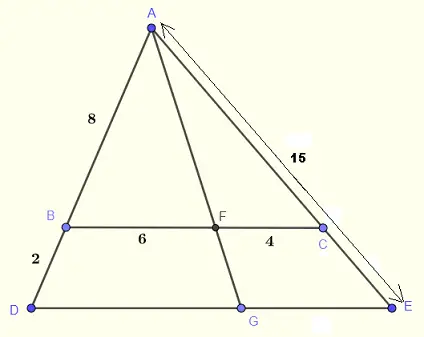 intercept theorem two triangles problem 2