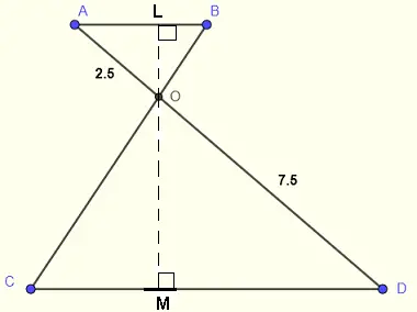intercept theorem area of a triangle problem 4 solution