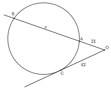 intersecting secant tangent theorem question 1