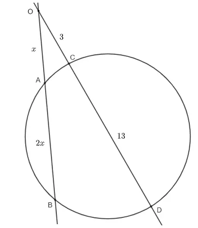 intersecting secant theorem question 2
