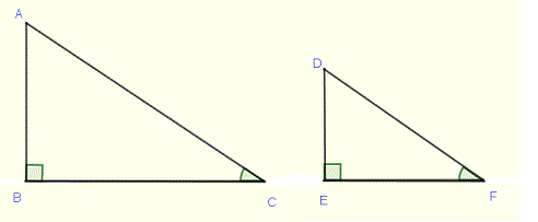similar right triangles.