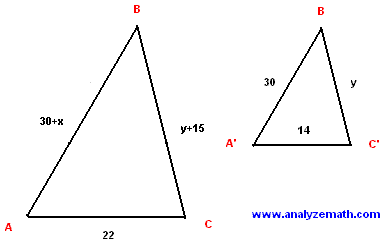 similar triangles solution to problem 1