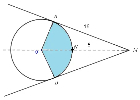 two intersecting tangents to a circle question 1