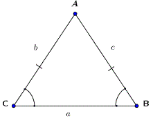 isosceles triangle used for notation