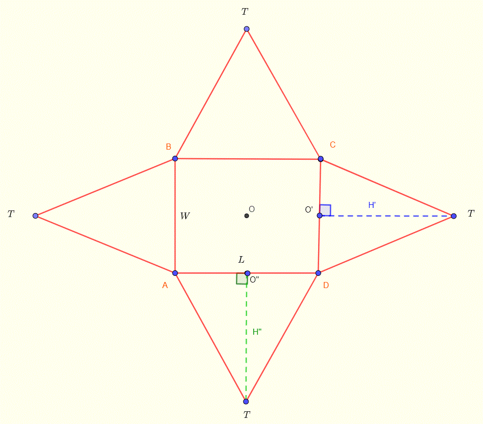 Net of a Pyramid with rectangular base