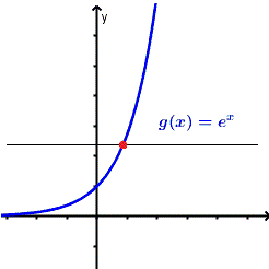 the graph of exponential function with a horizontal line that shows that it is not a one to one