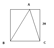 Triangle inscribed in a square