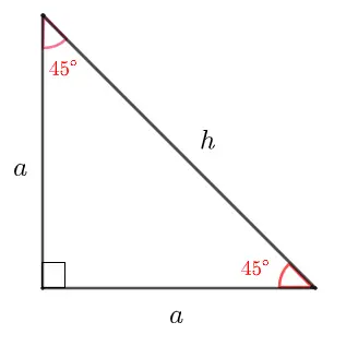 Iscoceles Right Triangle or 45-45-90 right triangle