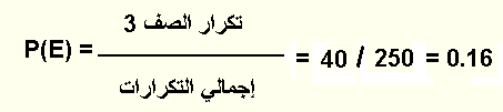 تطبيق صيغة الاحتمال التجريبي ، مثال 8