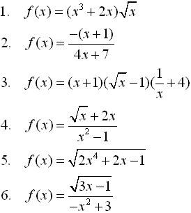 Find derivatives of functions