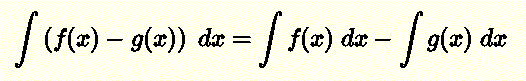 Integral of the Difference of two functions