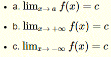 formula of limits for a constant function 