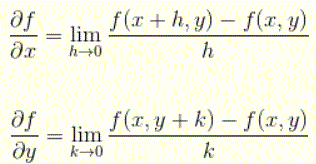 partial derivative defined as limits