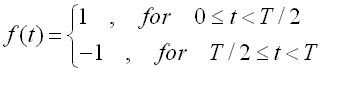 Formula for function f(t).