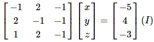 system (I) in example 1