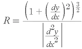 Formula for Radius of Curvature