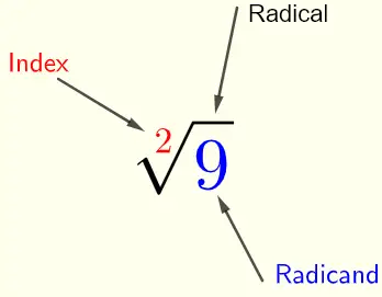 radical, radicand and index
