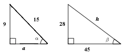 two right triangle for solurion of question 20
