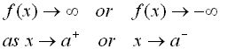f(x) approaches increases without bound or decreases without bound as x approaches 3
