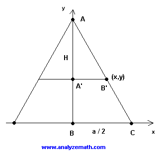 proyección de la pirámide en el plano x-y