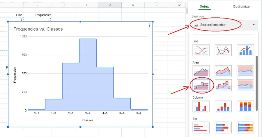 Create the Histogram in  Google sheets