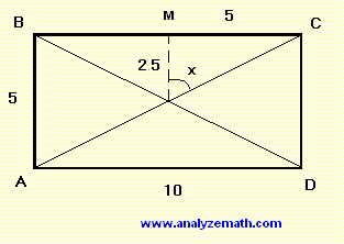 solución problema diagonales de rectángulo