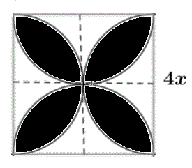 Intersection of four semi circles - solution