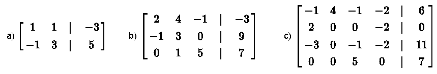 Several Augmented Matrices