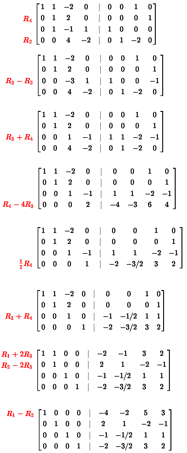 Interchange Rows of Matrix