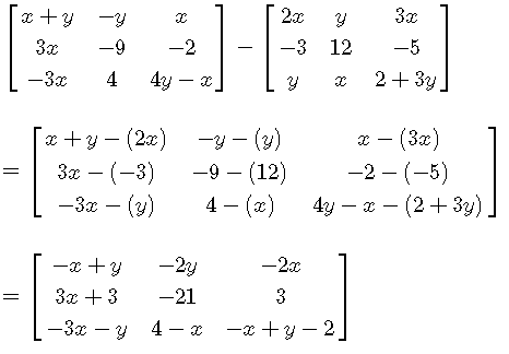 Matrix Addition with Algebra